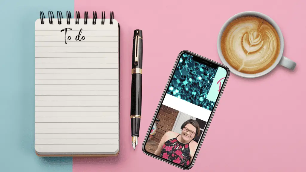 Photo of a desk with a note pad on it that says To Do. There is a fountain pen to the right of the note pad, a coffee cup in the upper right hand corner and a phone with a photo of Tonya Lawson and the landing page for Passive Income Academy.